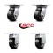 Service Caster 4 Inch Rubber on Aluminum Caster Set with Ball Bearings 2 Swivel 2 Rigid SCC SCC-35S420-RAB-2-R-2 - alternate 4